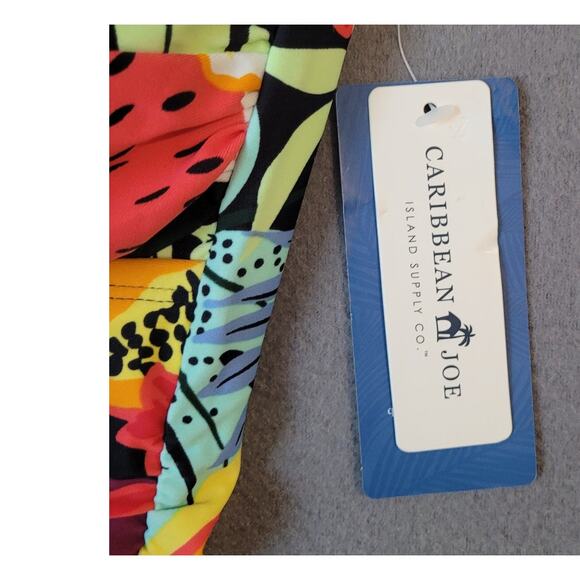 Caribbean Joes NWT Tropical Fruit Print One-Piece Swimsuit Blouse-On Size 12 - Picture 7 of 8